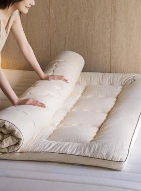 新款床双A类质朴棉简约麻软床垫学生宿舍可棉折叠花MW202508褥子