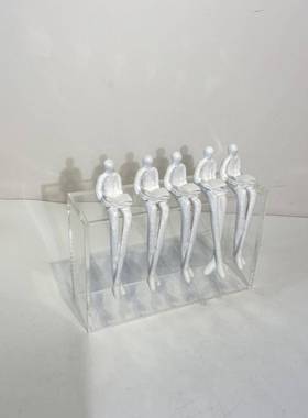 轻奢看力书人克座样板房书房底书柜开放亚柜摆件B0419抽象家居饰