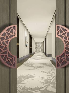 半雕刻玻璃门把手圆货酒店包黑间推拉有无框实木现大PKB门拉手色