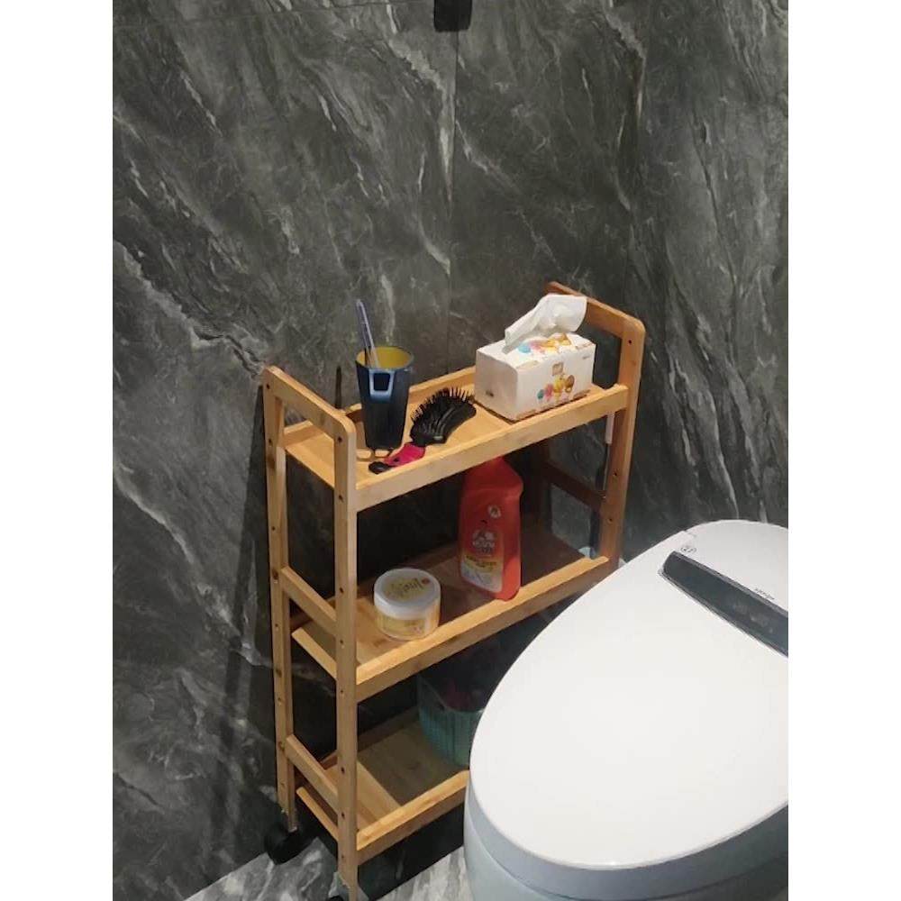 2厨房子夹缝置物架宽制0cm缝隙窄架竹木收纳KKU架可移动带滑轮卫