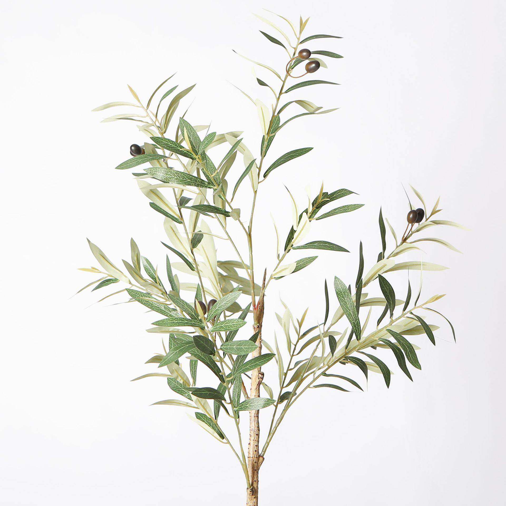 仿真橄榄树人绿蓝花Y8332-5-楹盆栽造花树家居装饰植假树旅人蕉摆