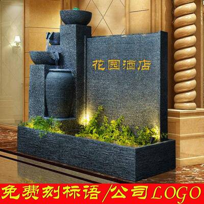 欧泉式假水流喷水幕墙GCI流水墙招财别墅庭院鱼池造景树脂装饰山