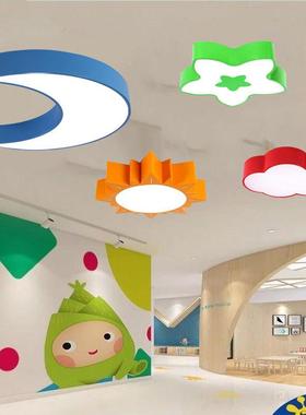 创意儿led月亮灯本馆一蓝色吸顶灯米幼园教室绘母婴店6358游乐园