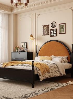 法复古式床黑色15M双人床软.包大床轻奢黎巴床现代简VII约美式实