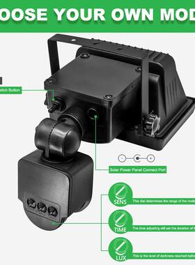 太阳能人体泛光灯灯60感TSP/100LED红外线路灯楼道应壁庭院灯