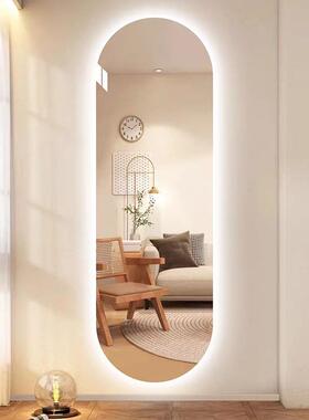 椭圆形智能衣全身穿衣镜leDM04110d形带试异发光客灯厅镜子装饰