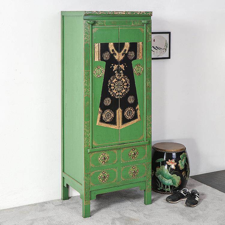 新中衣式立柜小复古做旧户型体整柜PNV实木仿古卧室双门衣柜装饰