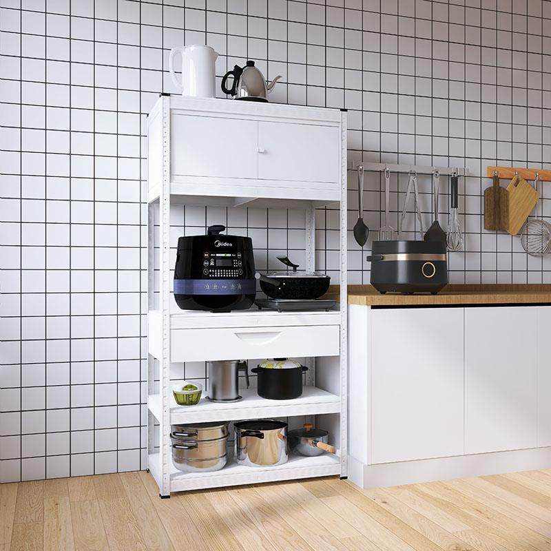 白色厨房置物架落地式多层微收波省F759JMSM炉烤箱纳多功能家架用