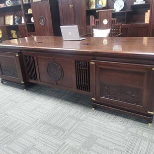 通辽式霍林河新中高端轻奢董大班台乌金事木老板桌SKK总裁礼桌送