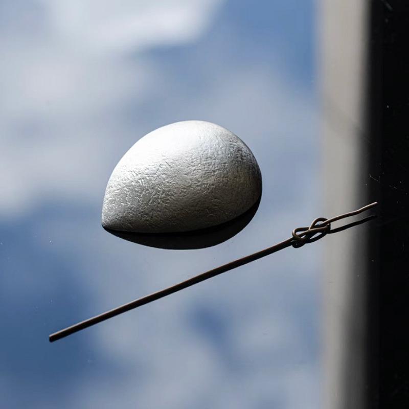 宜室OMX茶话复古纯锡茶则锤手工茶道荷赏茶器茶勺中式茶配纹投件