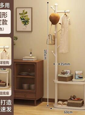 卧室日实木衣帽架床头柜衣一体家LCH卧室置物架简易衣服架挂用衣