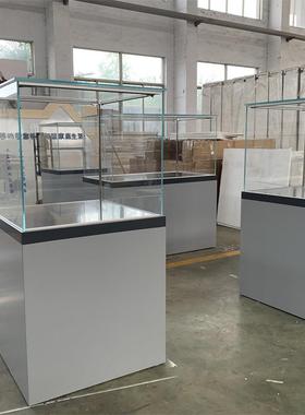 灰烤漆超色璃玻柜展厅展柜带锁玻白璃展示柜常州JSQ02203设计制作