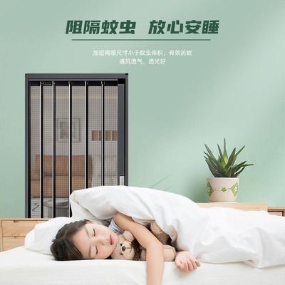 新款平网金纱刚折叠纱门铝合金隐形无伸缩轨推拉式带锁防盗CTY网