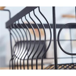 新厨房不锈钢沥水架餐具理架带两可调品式 接水盘黑白整色HCY201