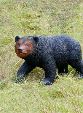 户仿真大型200318黑熊1∶1玻外璃钢件庭院花型园草坪落地模摆雕塑