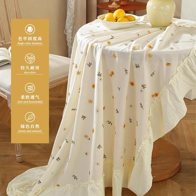 小白饰20231014鼠家布刺绣玫布瑰花方园形桌百搭好看背景布花餐厅