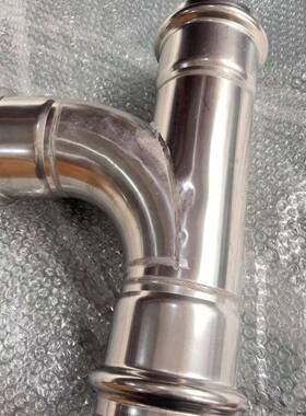 不锈钢R三型三通双卡压顺水通卡压式配管饮用件水压接水817管接头