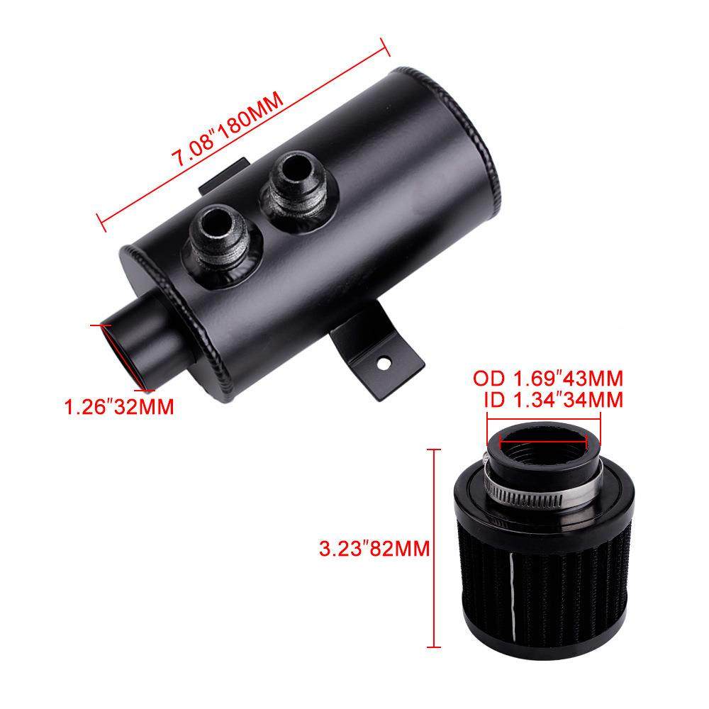 汽孔车改装配件二气透套机油壶0.75L带A69390N10编织油管冷接头装