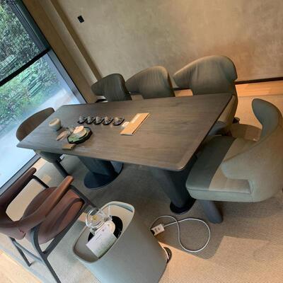 新中轻奢茶台实木桌225新款高端黑胡桃茶木式茶桌0ELH椅组合现代