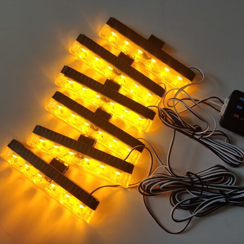 03043-6 手控 DC12V一拖六带全亮 6LEDX6 36LED夹子免打孔爆闪灯