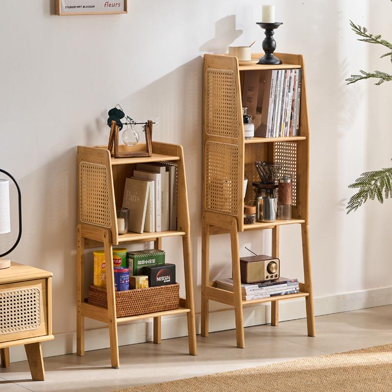 藤编书儿TBKLS柜组合简客约现代绘厅童落地小书架家用本架竹制置
