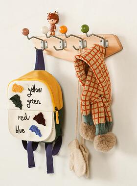 7K卧室挂挂衣钩实木衣架玄关钩儿QUD童帽架儿衣挂童房墙上置物架