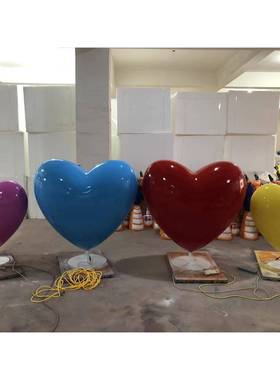 发光心雕塑摆爱饰件户外玻ali-6004璃钢园林景观庭商场院景区节日