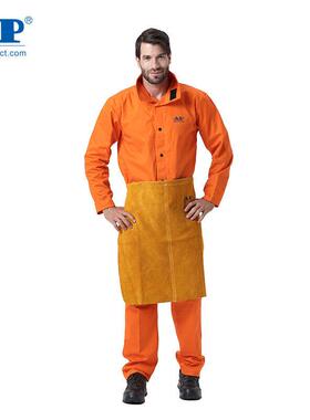 友耐盟AP6-024金色全无品牌/皮短围裙焊工烧焊磨黄隔热防火阻燃焊