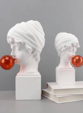 欧式轻奢房创意树脂人物雕书塑件0352样板卧室房客厅玄关家居摆工