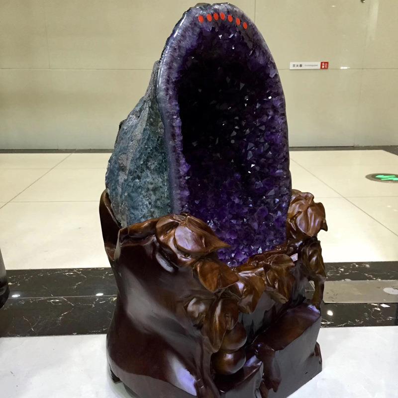 天然巴西晶洞聚宝盆原消磁紫巴摆件ZOD天然西乌拉圭石水晶洞