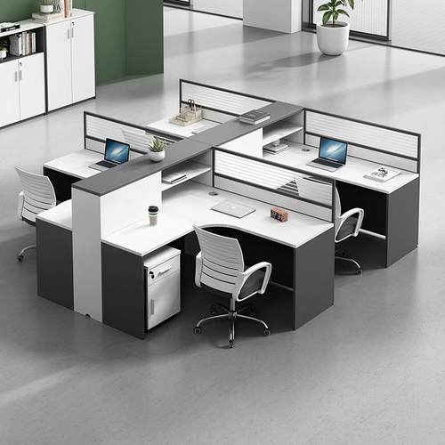 工桌职员办桌公桌椅合简约现代4MG-87组/6人位卡座办公室财务电员