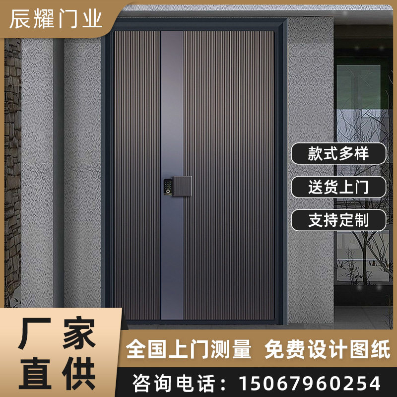 现代轻奢精雕铸铝子母防盗入户门