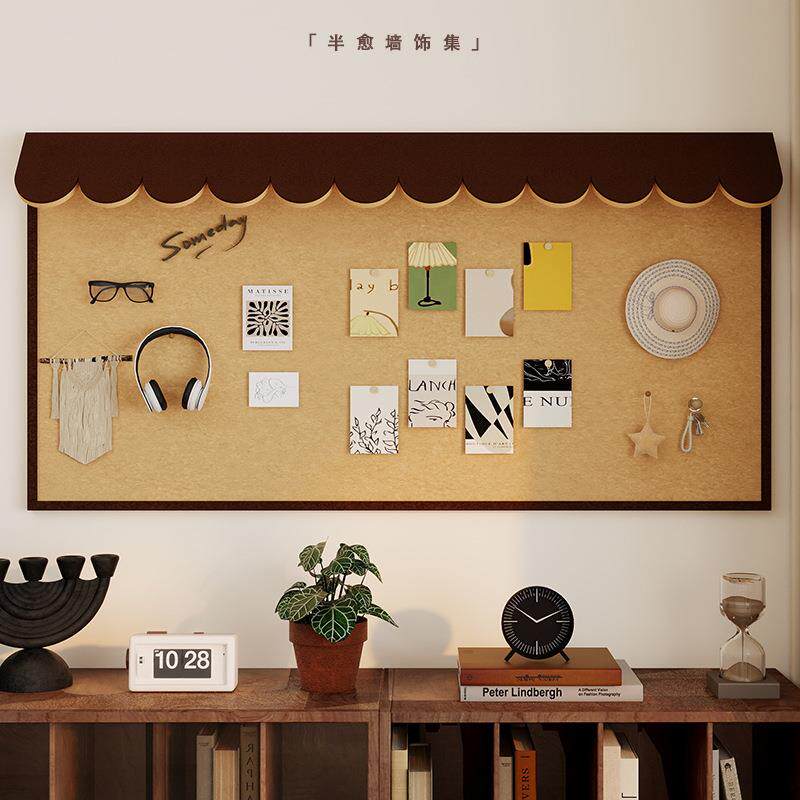 立体屋毛毡板照片墙木复古板感墙贴软板相693片展示檐板