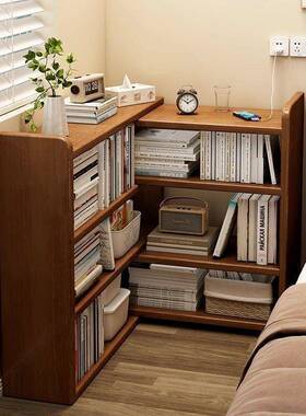 实木床头柜子简约代现卧室床头可伸缩0物小收纳柜2SRT24新款书架