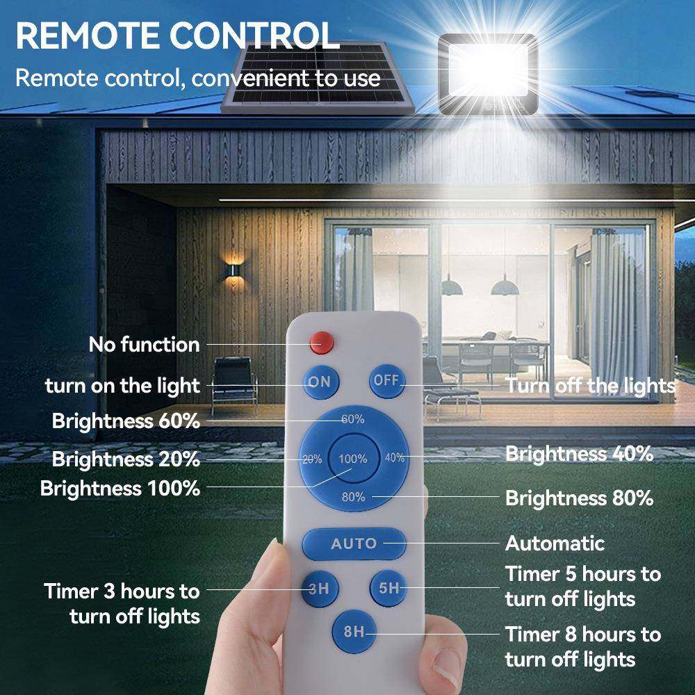 E新品太能投光灯6W100W200W3000W户外防水遥控3385太光控阳LD泛光