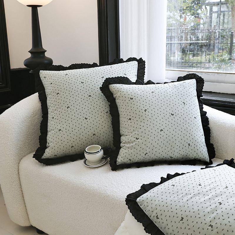 小全纯棉黑DYM花边抱枕被睡公办室午休被子午休闲毯车载抱枕被子