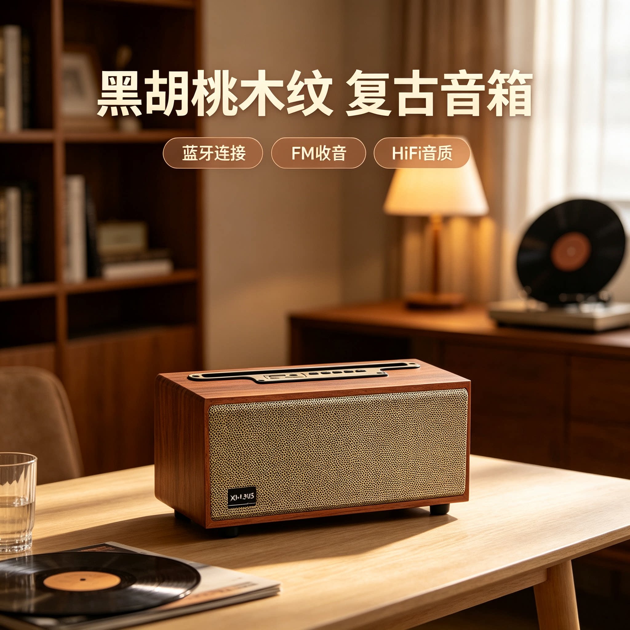 复古蓝牙音箱礼物女生木质收音机小型家用创意氛围高级感桌面音响