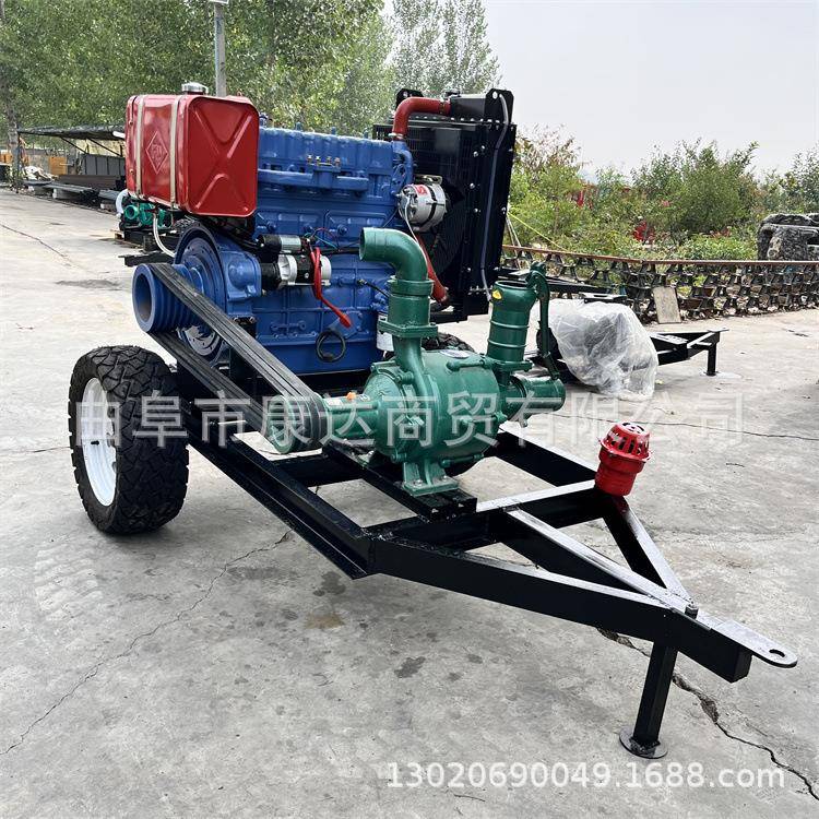 12寸油拖车体机手推柴移动式抽水泵4寸56寸10寸KD-CSB-0一寸12寸