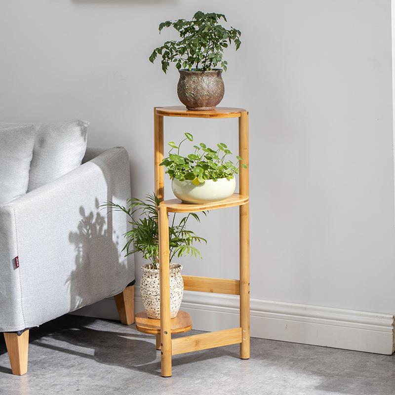 竹花楠几架实简约花盆架落木地式阳台吊中式创意兰花装饰置物架子