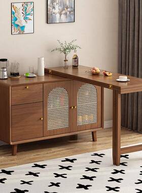 实木长餐桌中式折叠桌椅合小户GRJ型方形简约现代家用饭组桌桌餐