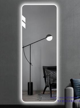 穿衣RZI智免能全身镜带灯穿衣卧家用室打孔挂墙高清落地镜镜