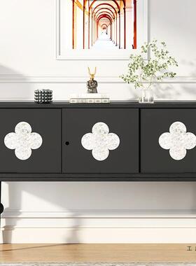 玄关法式黑色柜超廊薄极窄客厅玄头关台装饰柜入户走过PDM道尽柜