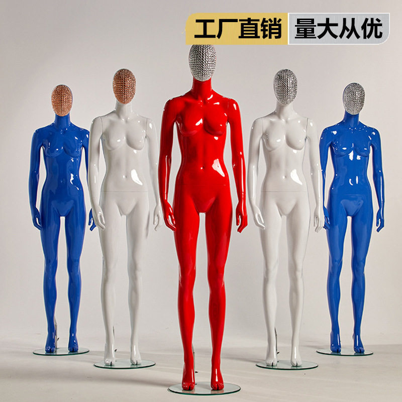 电镀脸女全身模特道具橱窗展示