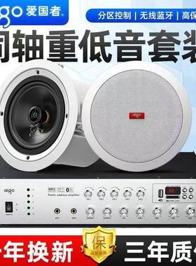 国爱X38同轴吸顶VLS音箱店者铺专用1喇叭嵌入音响吊顶天花功放套