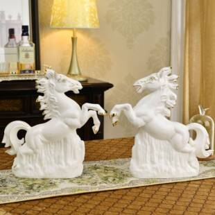 马到功成WDF居简装约现代陶瓷马摆件办公室家客厅摆设书饰品房工
