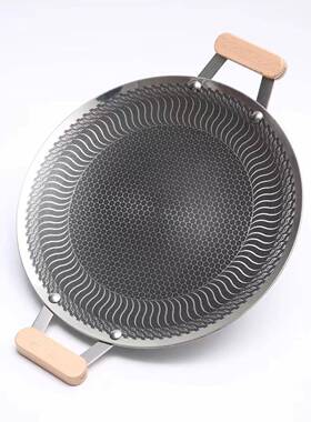 31610个一箱锈钢烤韩式多功能便携圆户外家用烤盘肉煎不盘形不粘