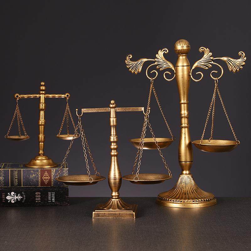 设复古铁艺天桌面摆件天平模型摆橱窗饰63446品金属平影工艺摆件