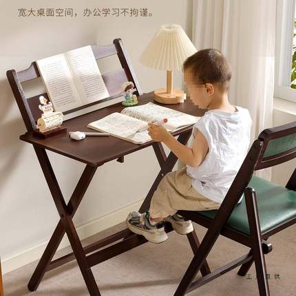 儿童学子习桌可折写叠桌UUS书桌字课桌客厅小学边生床电脑桌家用