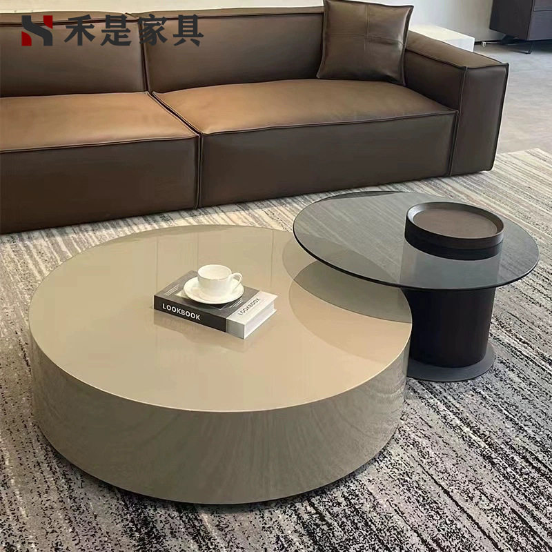 意式轻奢网红小户型茶几边几组合