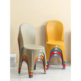 加塑料小凳子家用FFC椅子靠人背椅老厚久舒服椅子阳坐台座椅高靠